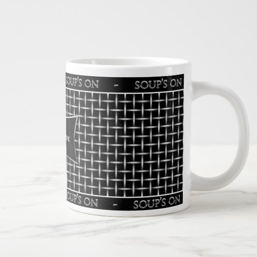 JUMBO SOUP MUG - SILVER MESH PRINT GROTE KOFFIEKOP (Rechts)