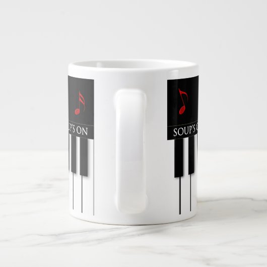 JUMBO SOUP MUG VAN MUSICIAN - PIANO KEYBOARD GROTE KOFFIEKOP (Achterkant)