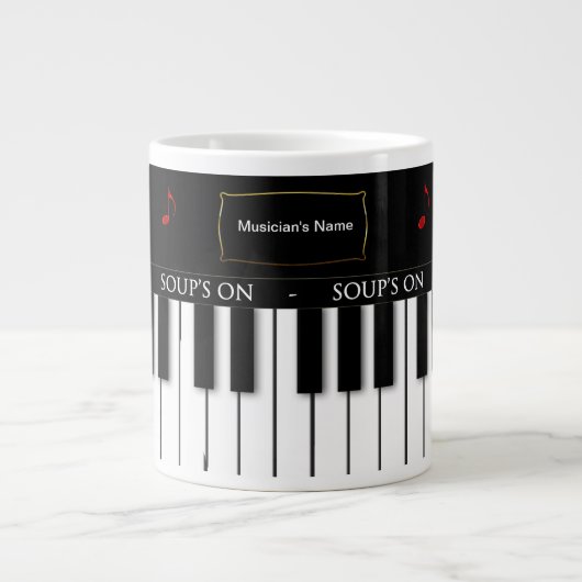 JUMBO SOUP MUG VAN MUSICIAN - PIANO KEYBOARD GROTE KOFFIEKOP (Voorkant)
