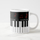 JUMBO SOUP MUG VAN MUSICIAN - PIANO KEYBOARD GROTE KOFFIEKOP (Rechts)