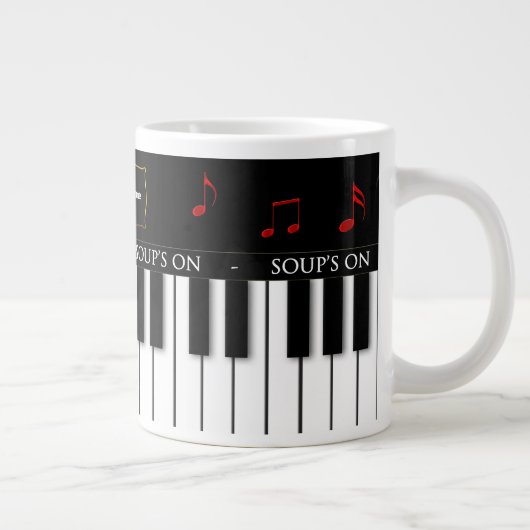 JUMBO SOUP MUG VAN MUSICIAN - PIANO KEYBOARD GROTE KOFFIEKOP (Rechts)