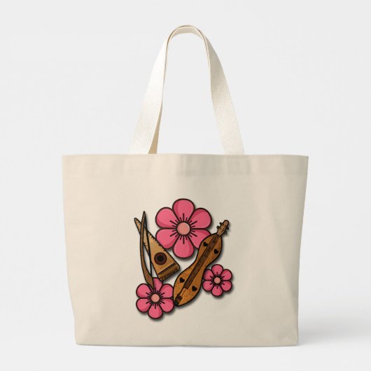 Jumbo-Tas met favoriete bloemen Grote Tote Bag (Achterkant)