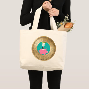 Jumbo Tote – 2026 Agenda Roze Biggetjes Design Grote Tote Bag