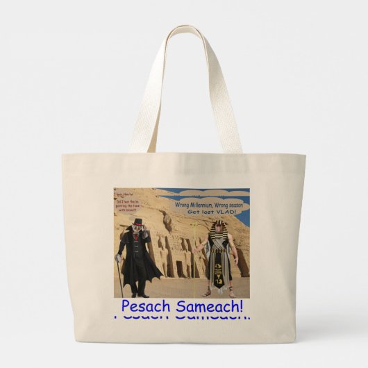 Jumbo tote bag. Gelukkig Pascha. loris/aap Grote Tote Bag (Achterkant)