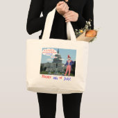 Jumbo tote bag. Gelukkige 4e. rat/unclesam Grote Tote Bag (Voorkant (product))