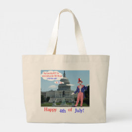 Jumbo tote bag. Gelukkige 4e. rat/unclesam Grote Tote Bag