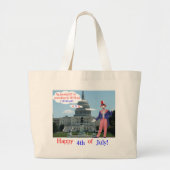 Jumbo tote bag. Gelukkige 4e. rat/unclesam Grote Tote Bag (Voorkant)