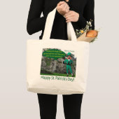 Jumbo tote bag. Gelukkige St. Patrick's Day. Ierse Grote Tote Bag (Voorkant (product))