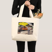 Jumbo tote bag. Gelukkige Vaderdag. koe/dirigent Grote Tote Bag (Voorkant (product))