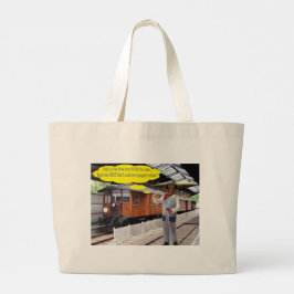 Jumbo tote bag. Gelukkige Vaderdag. koe/dirigent Grote Tote Bag