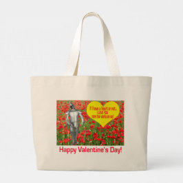 Jumbo tote bag. Gelukkige Valentijnsdag. black lab Grote Tote Bag