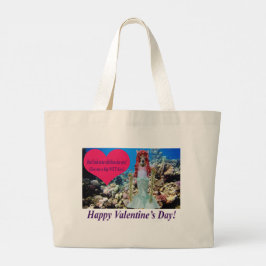Jumbo tote bag. Gelukkige Valentijnsdag. doe/zeeme Grote Tote Bag