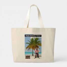 Jumbo tote bag. Gelukkige Verjaardag Matey! wasbee Grote Tote Bag