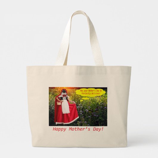 Jumbo tote bag. Happy Moederdag. ragdollcat/little Grote Tote Bag (Achterkant)