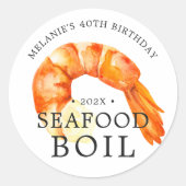 jumbogarnaal | Zeevruchten thema verjaardagsfeestj Ronde Sticker (Voorkant)