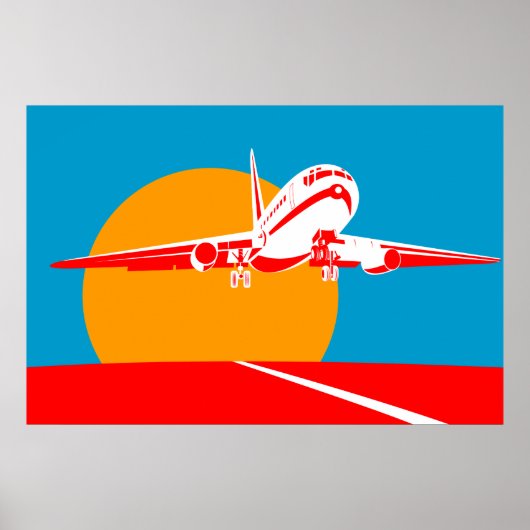 jumbojet vliegtuig dat het poster uitzet (Voorkant)