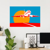 jumbojet vliegtuig dat het poster uitzet (Thuiskantoor)