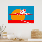 jumbojet vliegtuig dat het poster uitzet (Keuken)
