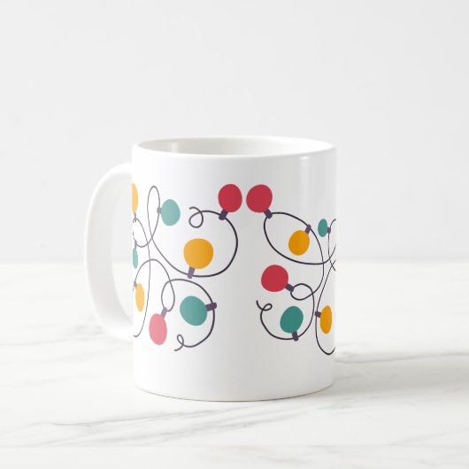 Jumked kerstfeestdagen lichte lampen koffiemok (Voorkant links)