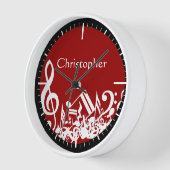 Jumked Musical Notes White op Red (Hoek)