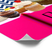 JUMMY CUPCAKT DESERT SHOP/BLUE WHITE CHEVRON POSTER (Hoek)