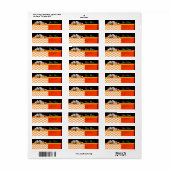 JUMMY CUPCAKT DESERT SHOP, Oranje witte Chevron Etiket (Full Sheet)