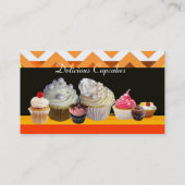 JUMMY CUPCAKT DESERT SHOP ORANJE WITTE CHEVRON VISITEKAARTJE (Achterkant)