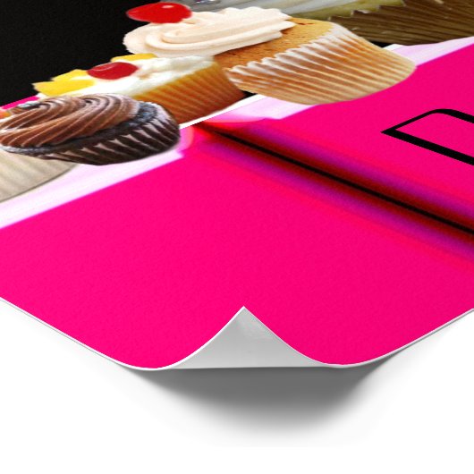 JUMMY CUPCAKT DESERT SHOP/PINK BLACK WHITE POSTER (Hoek)