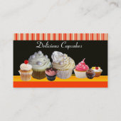 JUMMY CUPCAKT DESERT SHOP WHITE RED STRIPES VISITEKAARTJE (Achterkant)