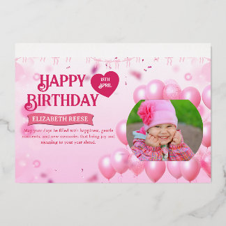 Jump and Play Birthday Invitation Photo Card  Folie Uitnodiging