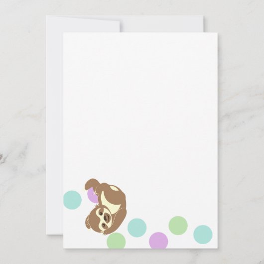 Jump and Tumble Sloths verjaardagsfeestje Kaart (Achterkant)