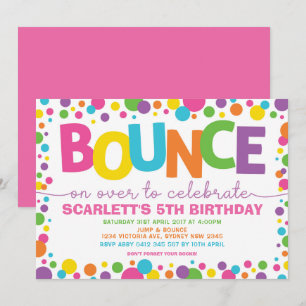 Jump Birthday Bounce House Trampoline Party Kaart
