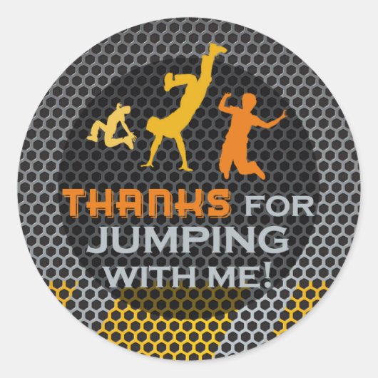 Jump Birthday Boy Matching Dank je Stickers (Voorkant)