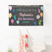 Jump Birthday Chalkboard Kind Trampoline Backdrop Spandoek (Insitu)