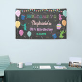 Jump Birthday Chalkboard Kind Trampoline Backdrop Spandoek (Beurs)