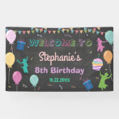 Jump Birthday Chalkboard Kind Trampoline Backdrop Spandoek (Horizontaal)