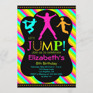 Jump Birthday Invitation - Bounce House Trampoline Kaart