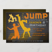 Jump Birthday Invitation - Bounce House Trampoline Kaart (Voorkant / Achterkant)