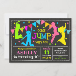 Jump Birthday Invitation Bounce House Trampoline Kaart