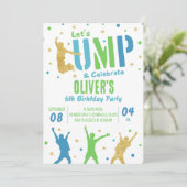 Jump Birthday Invitation Indoor Trampoline Park Kaart (Staand voorkant)