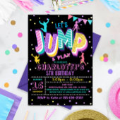 Jump Birthday Invitation Jumping Trampoline Party Kaart
