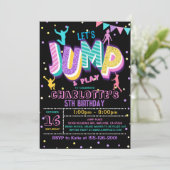 Jump Birthday Invitation Jumping Trampoline Party Kaart (Staand voorkant)