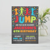 Jump Birthday Invitation, Trampoline Bounce House Kaart (Staand voorkant)