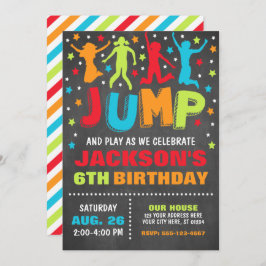 Jump Birthday Invitation, Trampoline Bounce House Kaart