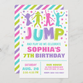 Jump Birthday Invitation, Trampoline Bounce House Kaart