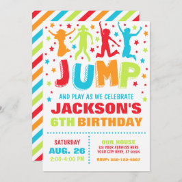 Jump Birthday Invitation, Trampoline Bounce House Kaart