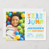 Jump Birthday Invitation, Trampoline Bounce House Kaart (Voorkant)