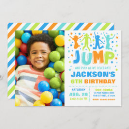 Jump Birthday Invitation, Trampoline Bounce House Kaart