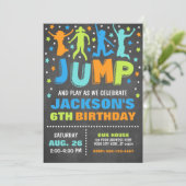 Jump Birthday Invitation, Trampoline Bounce House Kaart (Staand voorkant)