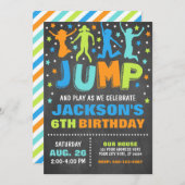 Jump Birthday Invitation, Trampoline Bounce House Kaart (Voorkant / Achterkant)